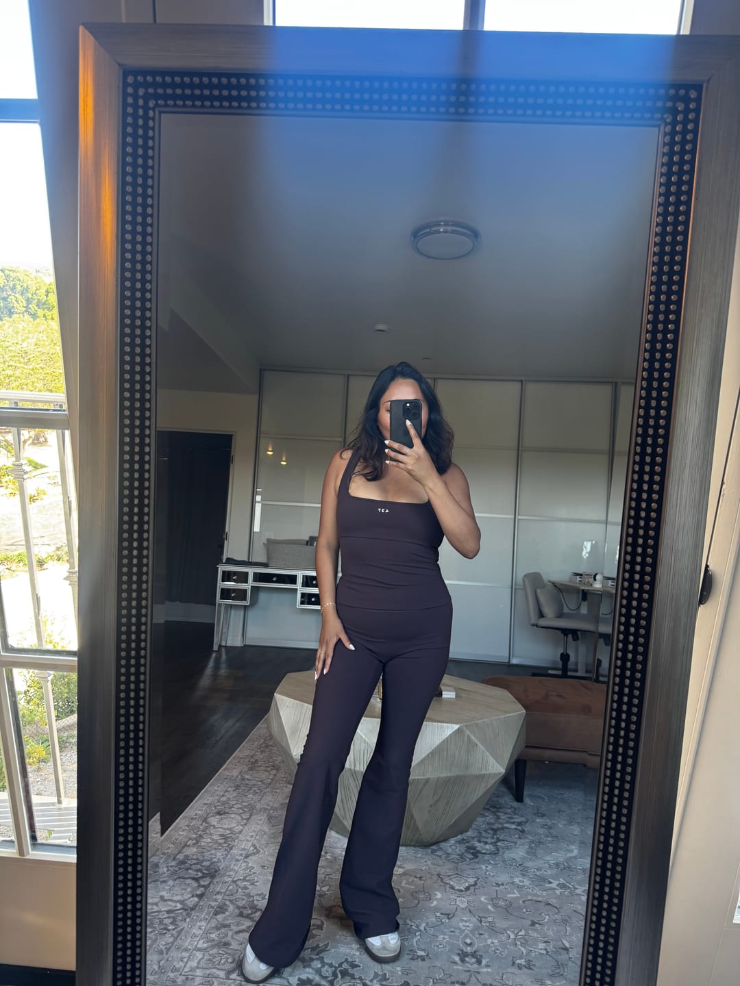 Customer photo review of The Leisure Pant / Espresso
