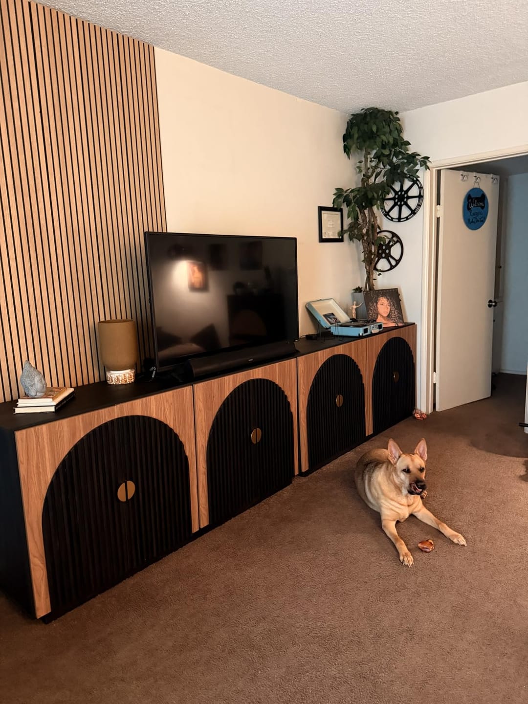 Customer photo review of 65" Arched Modern Fluted Sideboard Buffet Cabinet