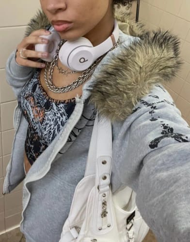 Customer photo review of 'ROSARY' FUR HOODIE