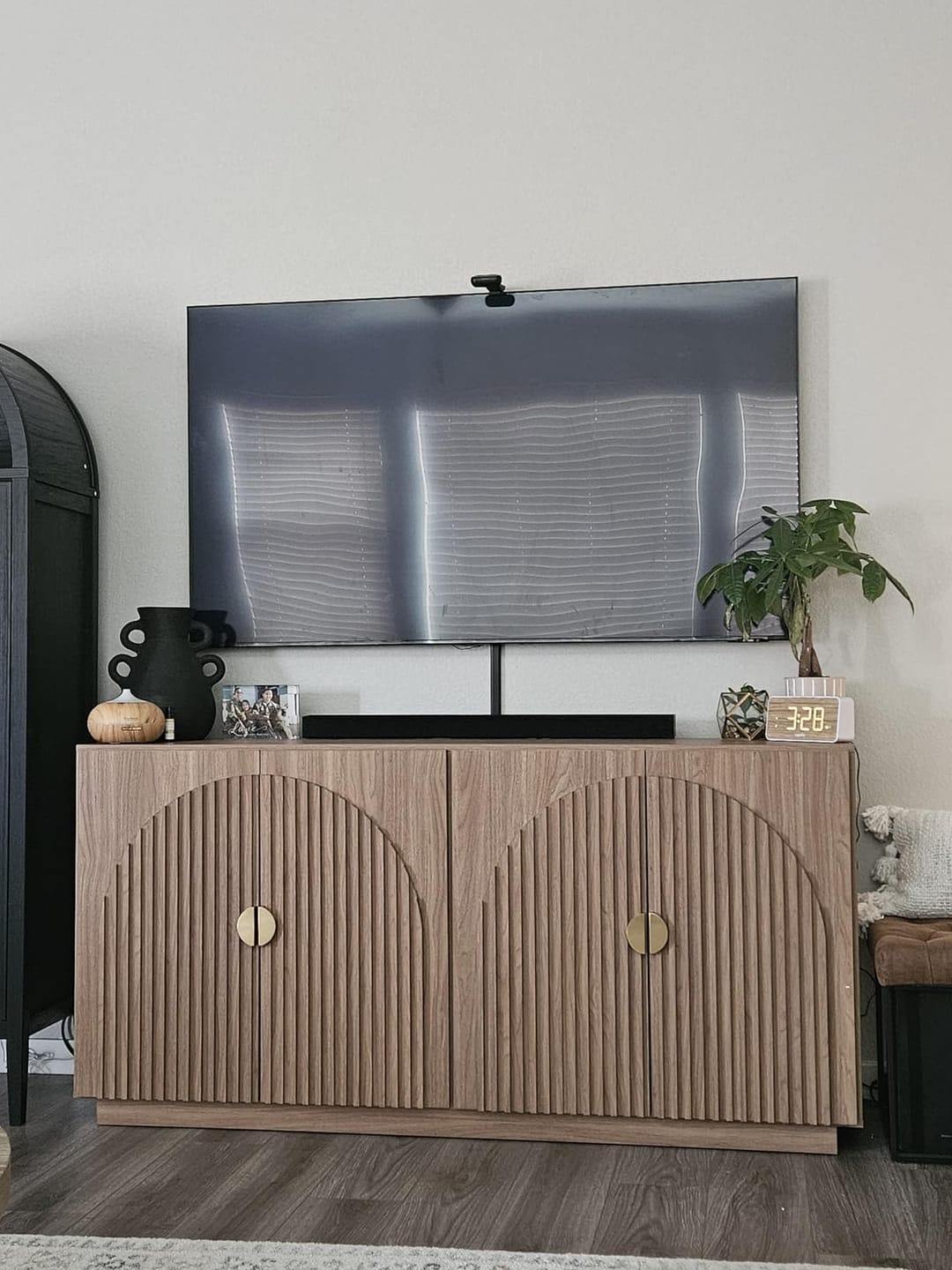 Customer photo review of 65" Arched Modern Fluted Sideboard Buffet Cabinet