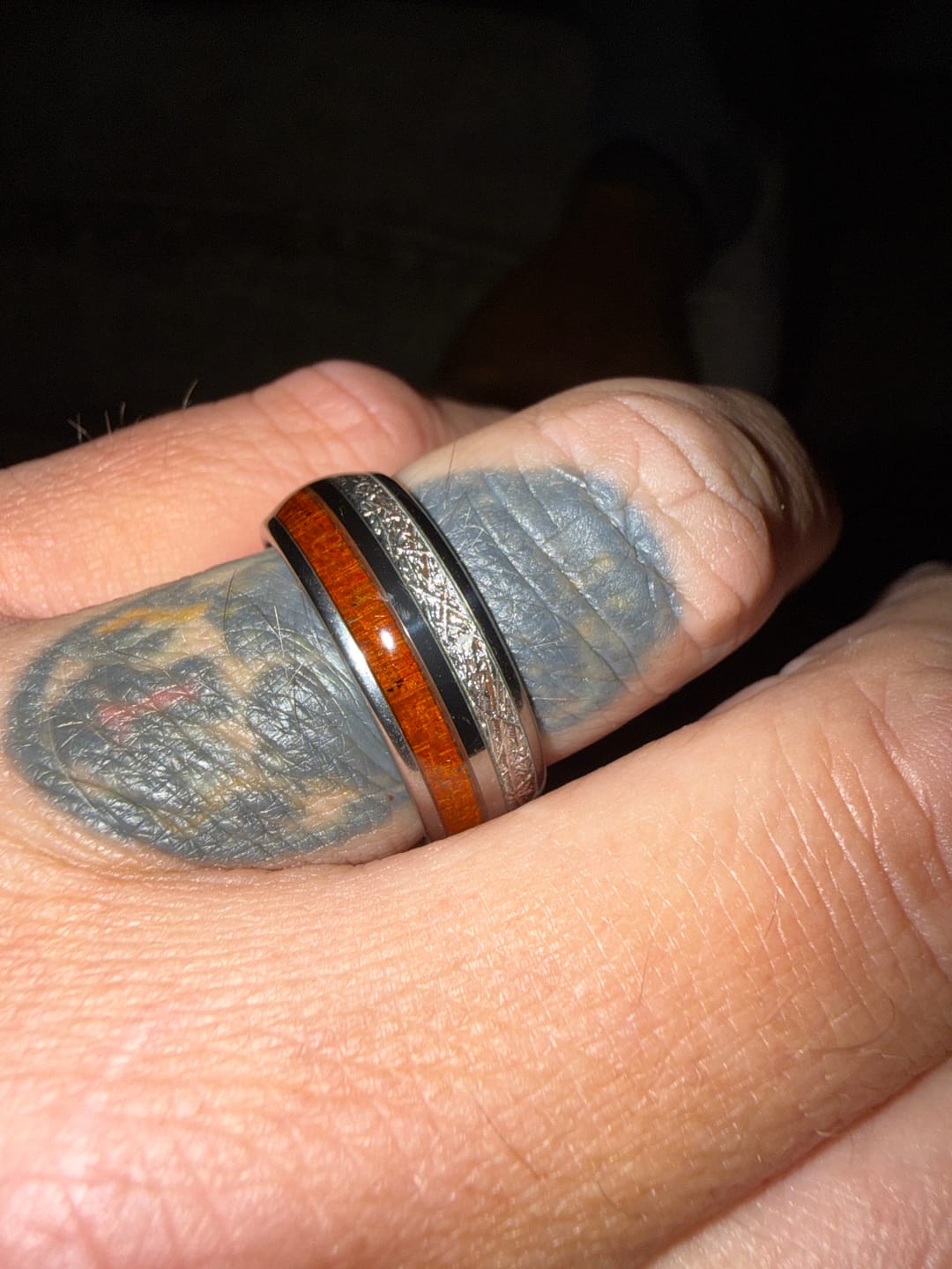 Customer photo review of The Wood and Steel 8mm Wonder Ring