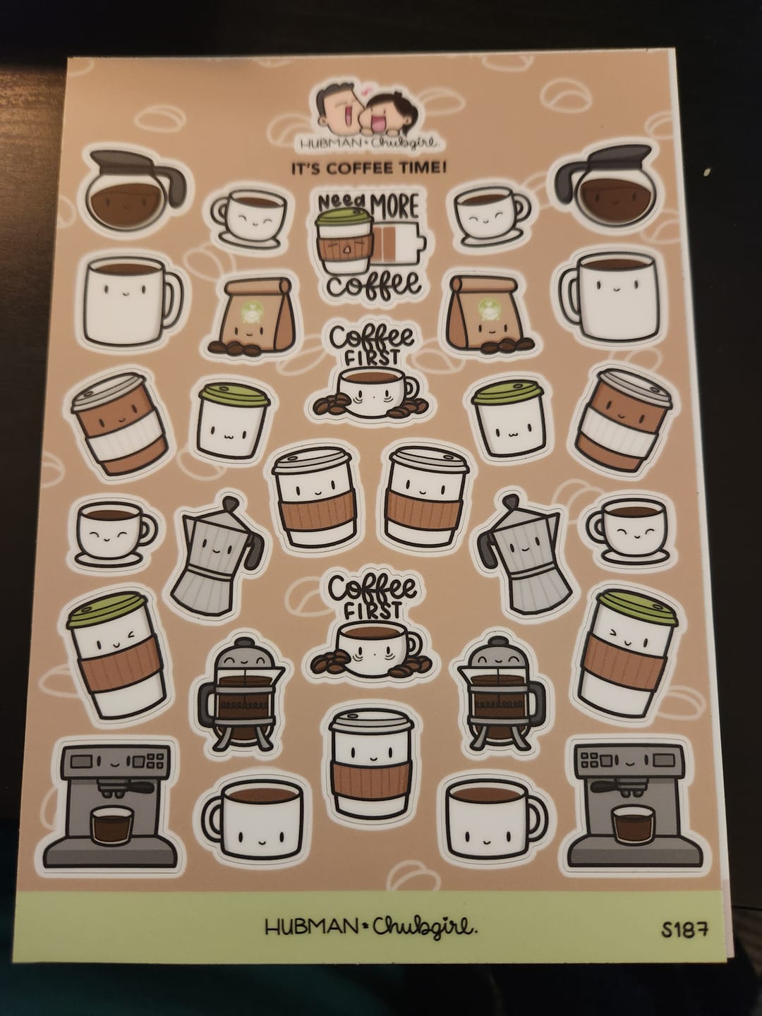 Customer photo review of It's Coffee Time Sticker Sheet