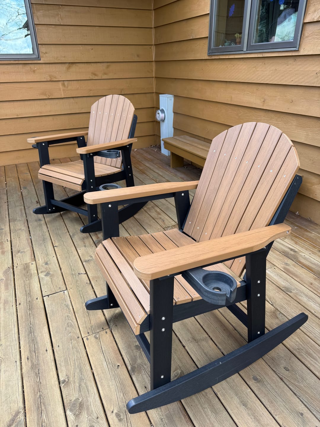 Customer photo review of Adirondack Porch Rocker With Wine & Cup Holders
