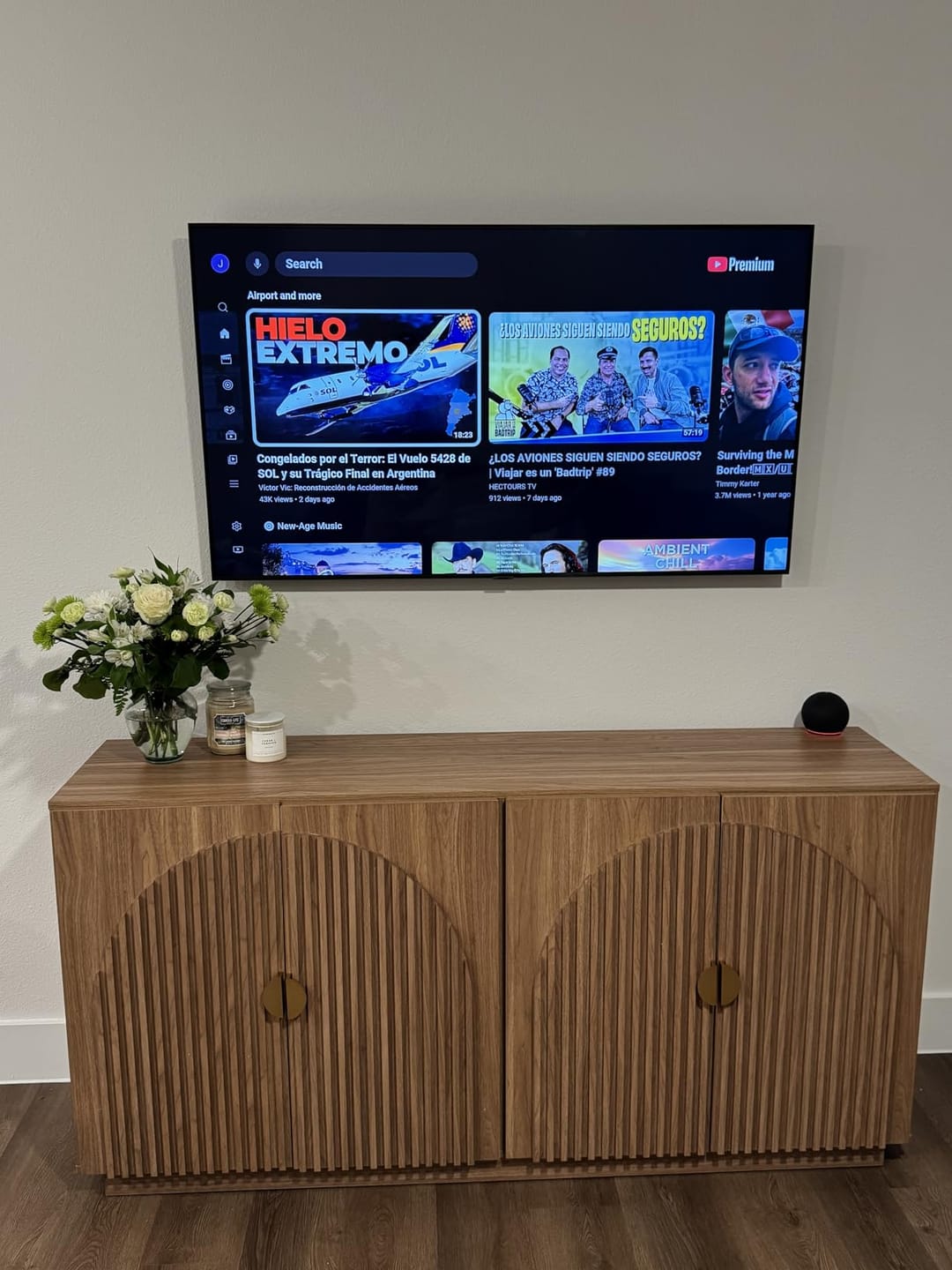 Customer photo review of 65" Arched Modern Fluted Sideboard Buffet Cabinet