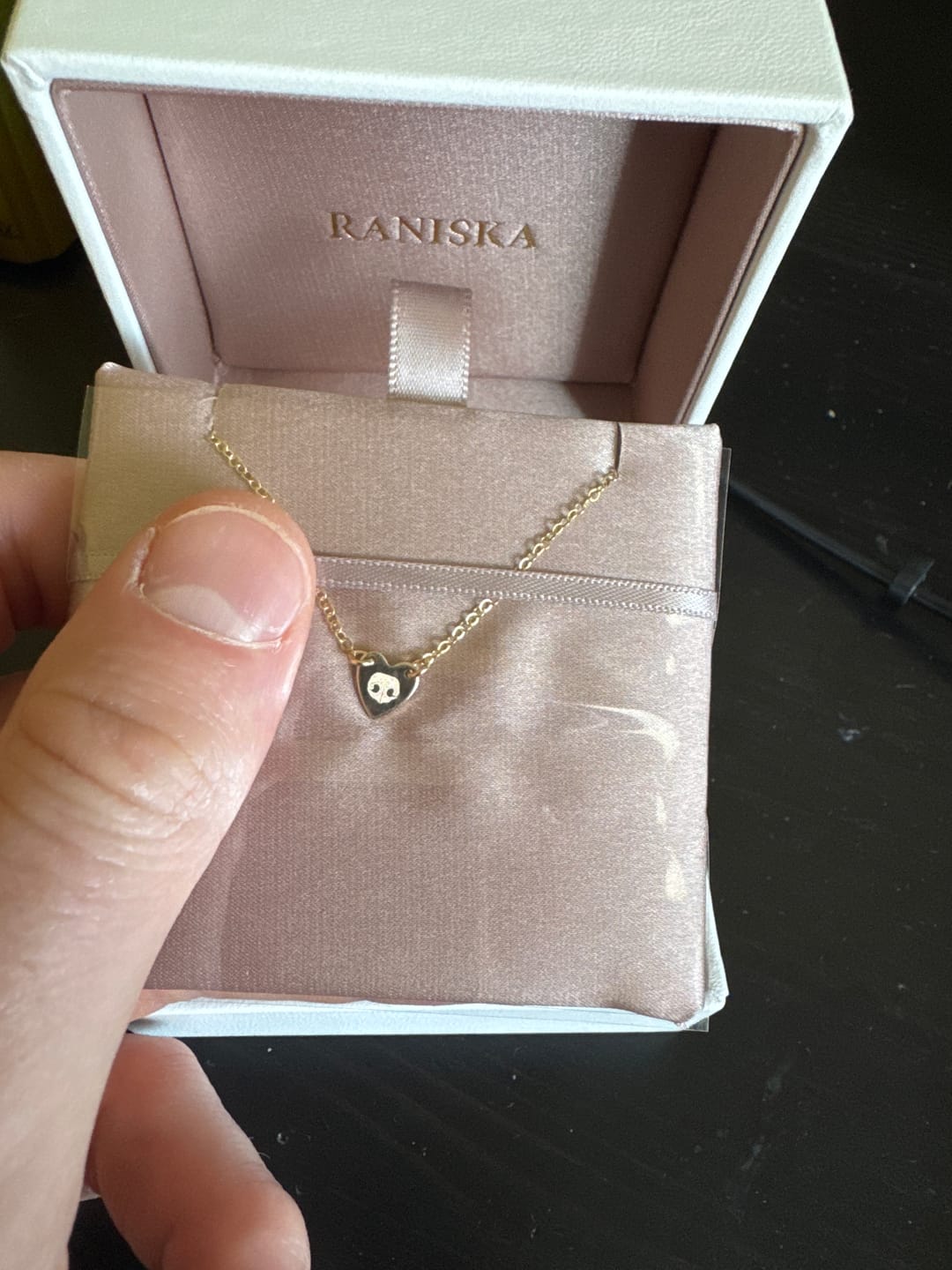 Customer photo review of Kaiya Small Noseprint Necklace