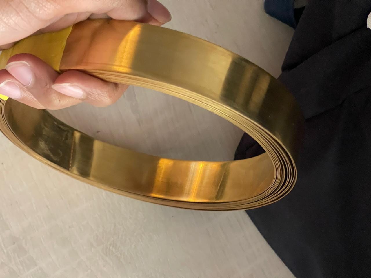 Customer photo review of Pure Brass Metal Strip – Vastu Remedy for South-West Cut & Earth Element Stability | Ideal for Floors, Walls & Structural Defects | 0.5 & 1 mm Thickness | 8-100 Ft Lengths