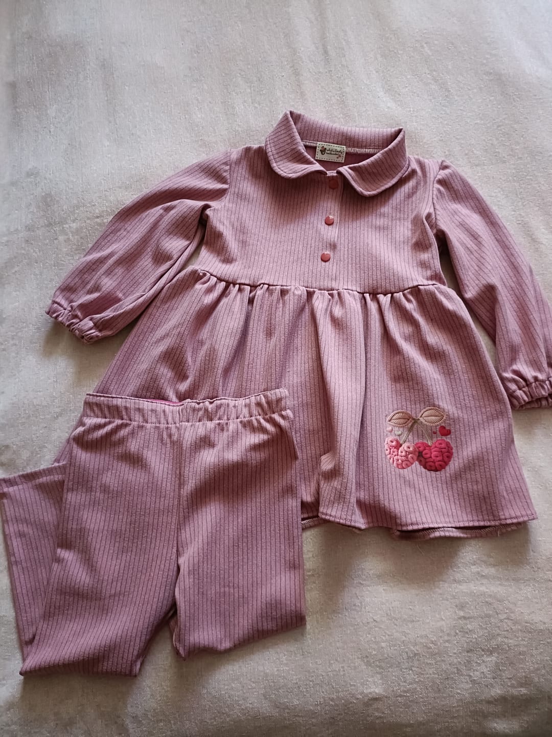 Customer photo review of Narrow Stripes Brushed Soft Knit Fabric