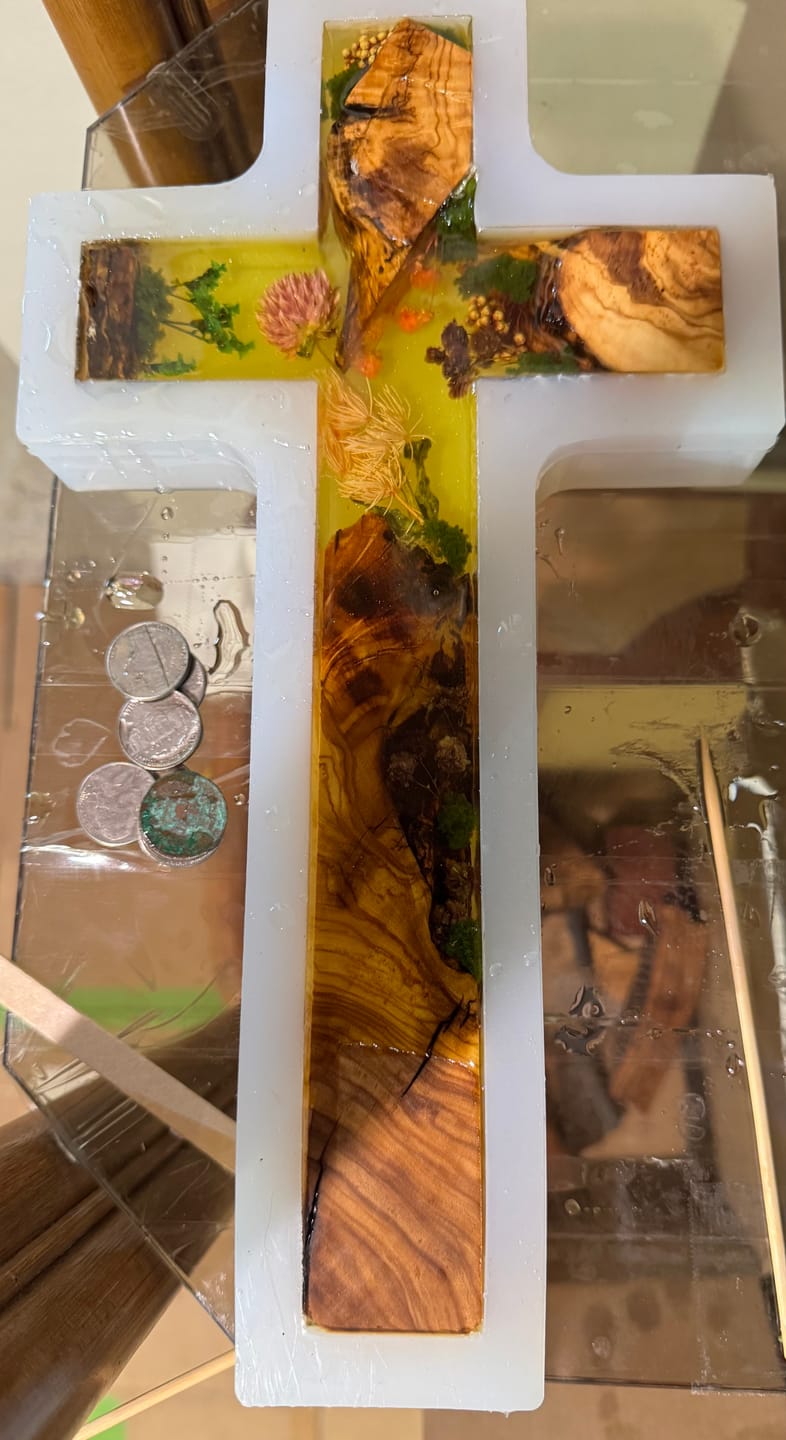Customer photo review of 12x6x1" Cross Silicone Mold For Epoxy Resin - Medium Cross Mold