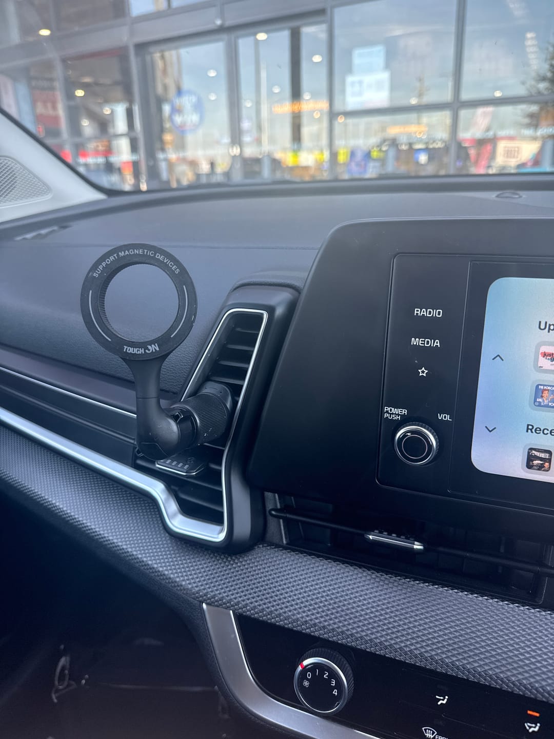 Customer photo review of Tough On MagSafe Car Mount Magnetic Phone Holder for Car Air Vent