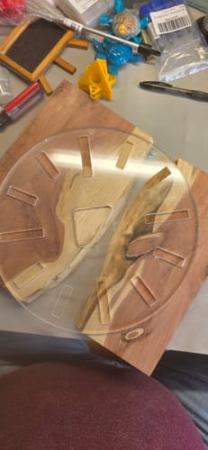 Customer photo review of 12" Circle + Clock Dials Style 2 Acrylic Router Template