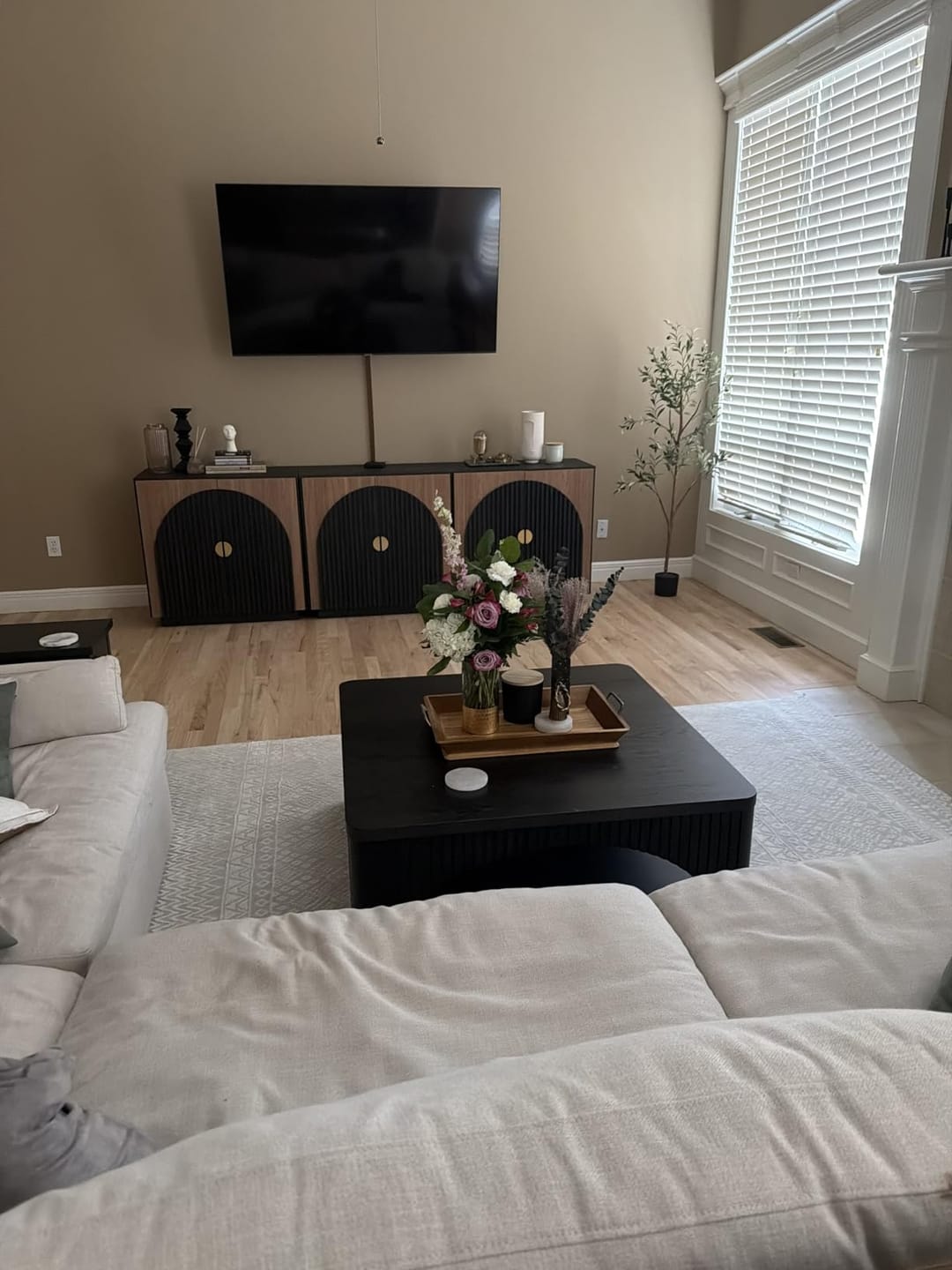Customer photo review of 33" Arched Fluted Door Modular Sideboards (Set of 3)