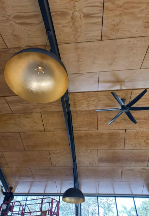 Customer photo review of 1-Light Industrial Oversized Metal Dome Pendant