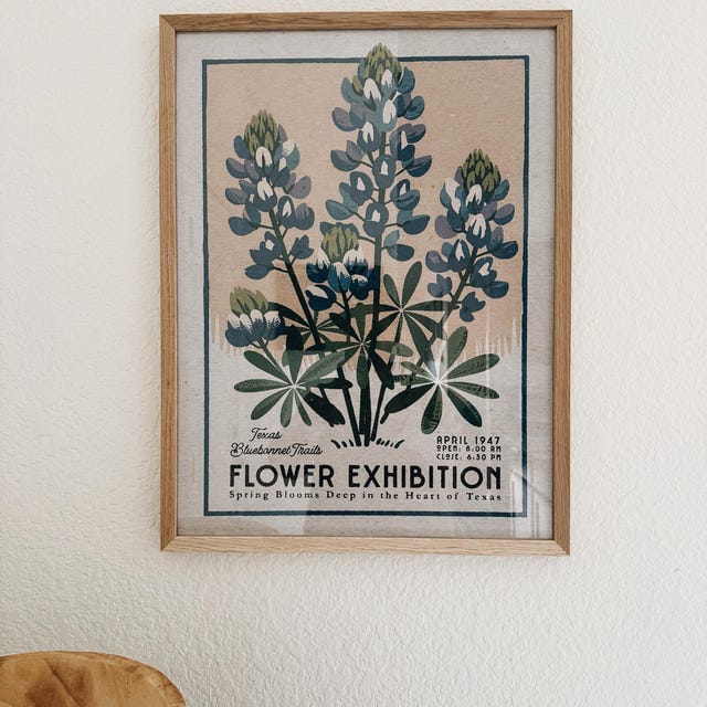 Customer photo review of Texas Bluebonnet - Vintage Flower Market Poster
