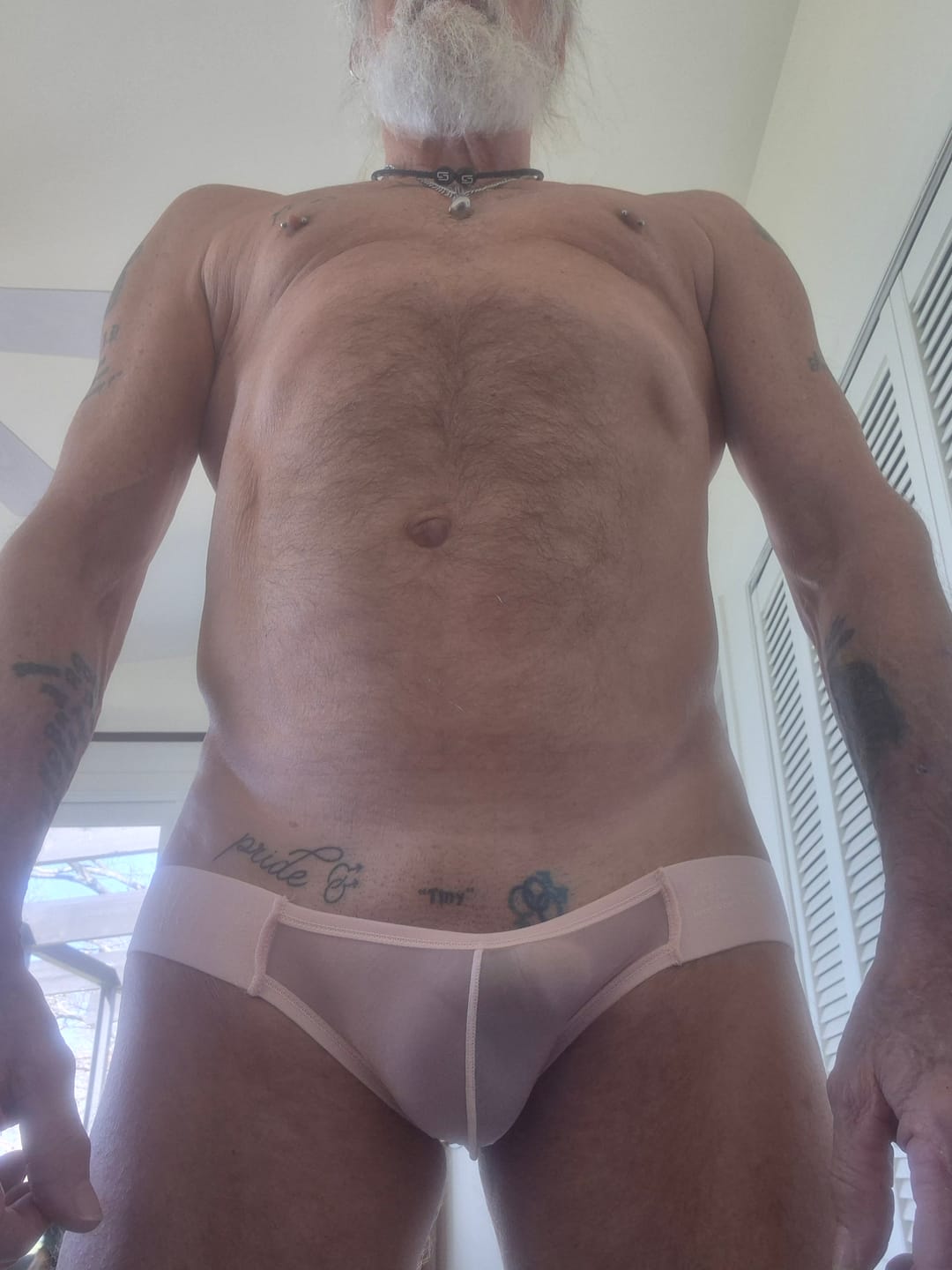 Customer photo review of 2 Pack Men's Sheer No-Waistband Jockstrap with Textured Pattern