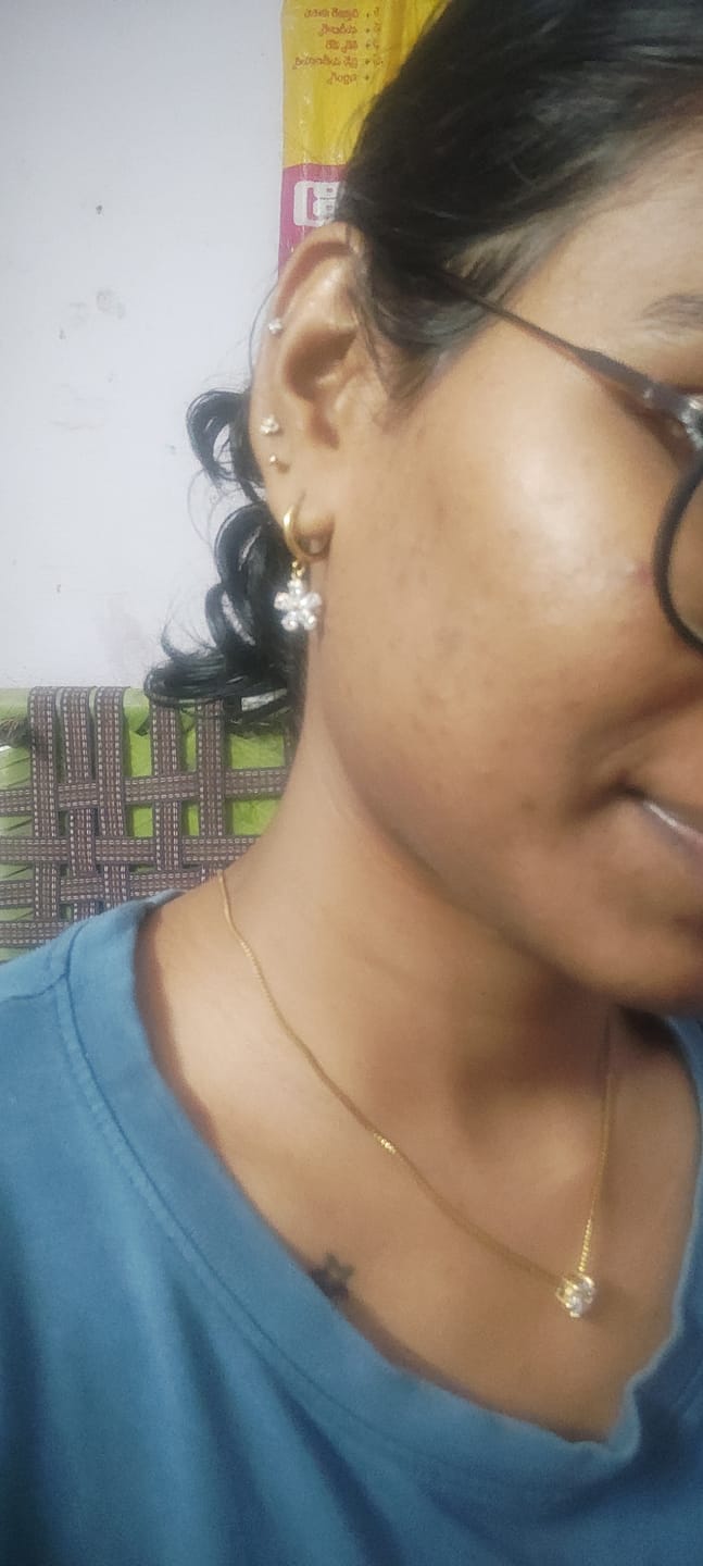 Customer photo review of Gilded Garden Drop Hoops