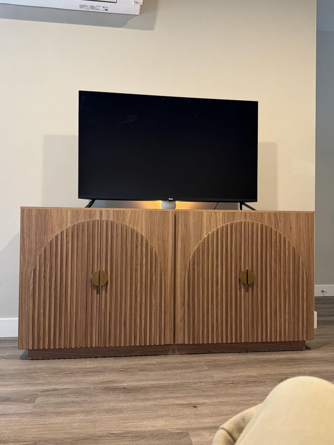 Customer photo review of 65" Arched Modern Fluted Sideboard Buffet Cabinet