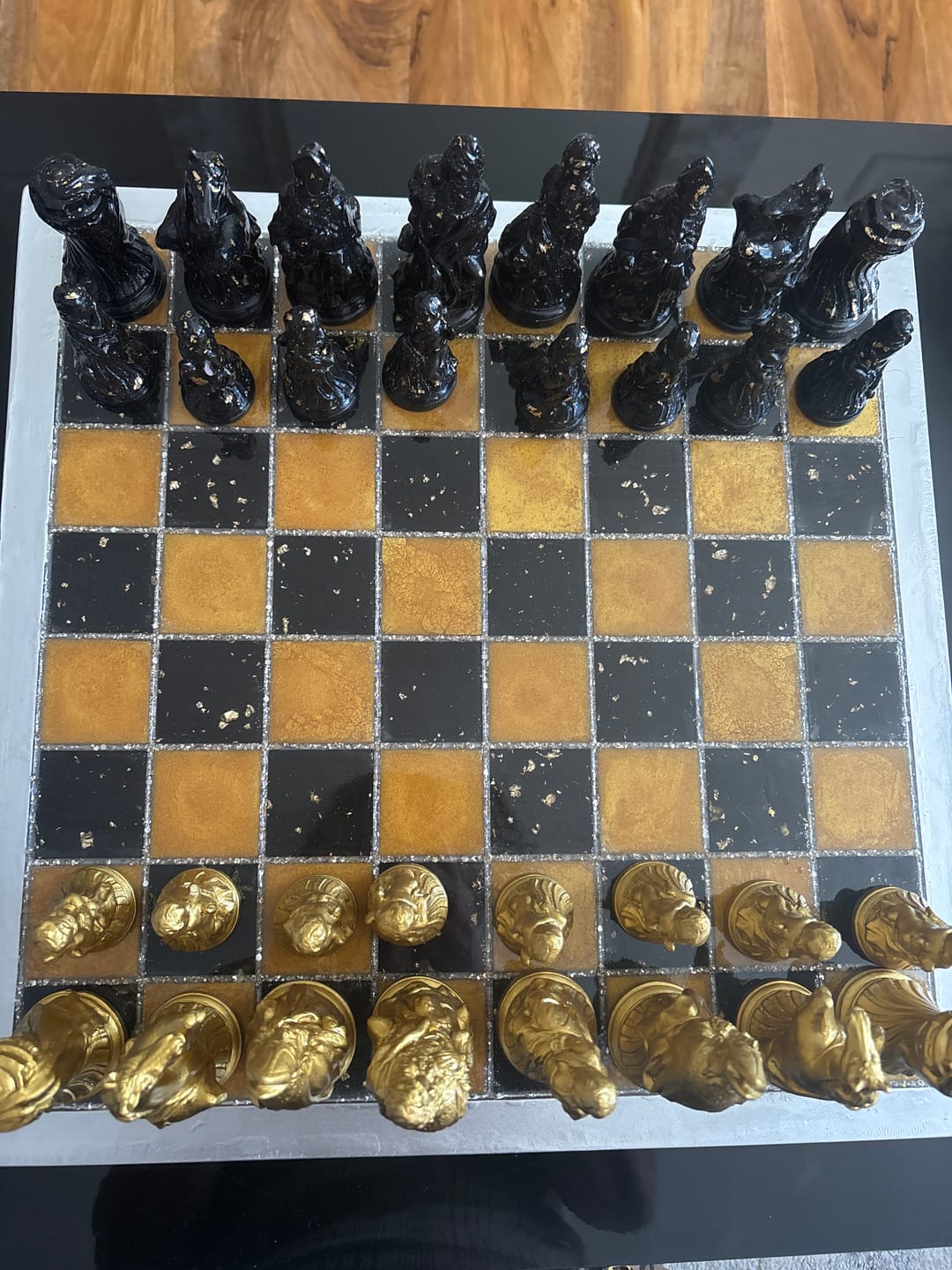 Customer photo review of 19x19x0.5" Full Size Chess Board Silicone Mold With 2" Squares