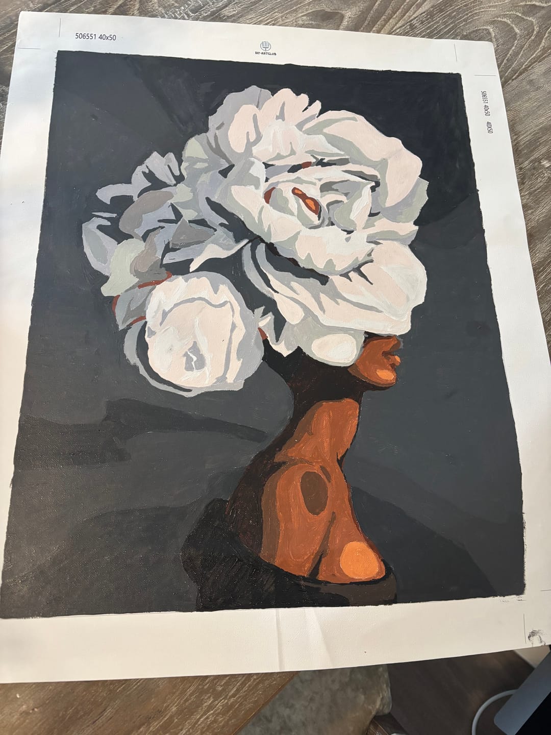 Customer photo review of Woman with Flowery Hair | Paint by Numbers