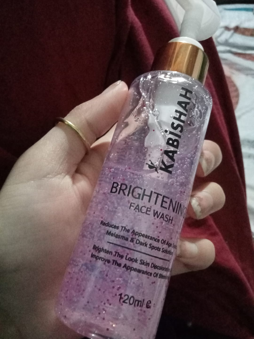 Customer photo review of LuminaBright Whitening Face Wash
