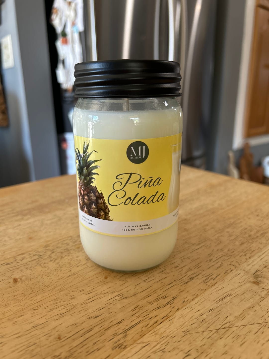 Customer photo review of Piña Colada | Mason Jar Candle