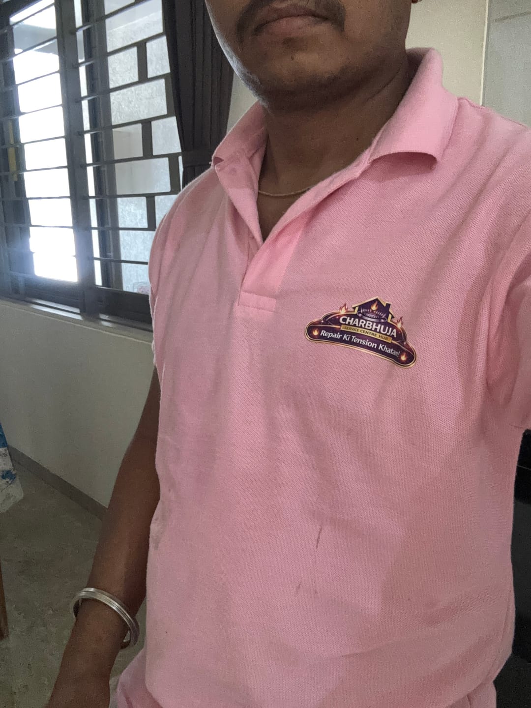 Customer photo review of Customized Polo T-Shirt With Your Company Logo | Order Logo Printed Tees | PrintMine.in