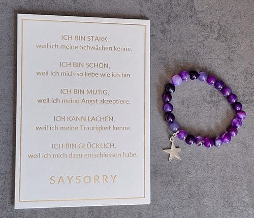 Customer photo review of »Don’t Panic« Bundle: Natursteinarmband inkl. abgebrochenem Stern+ ätherisches Duft-Öl + Geschenk