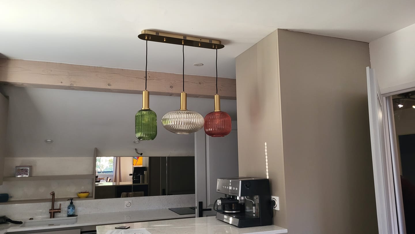 Customer photo review of Suspension chic en verre vintage CRISTALI | 100% Personnalisable