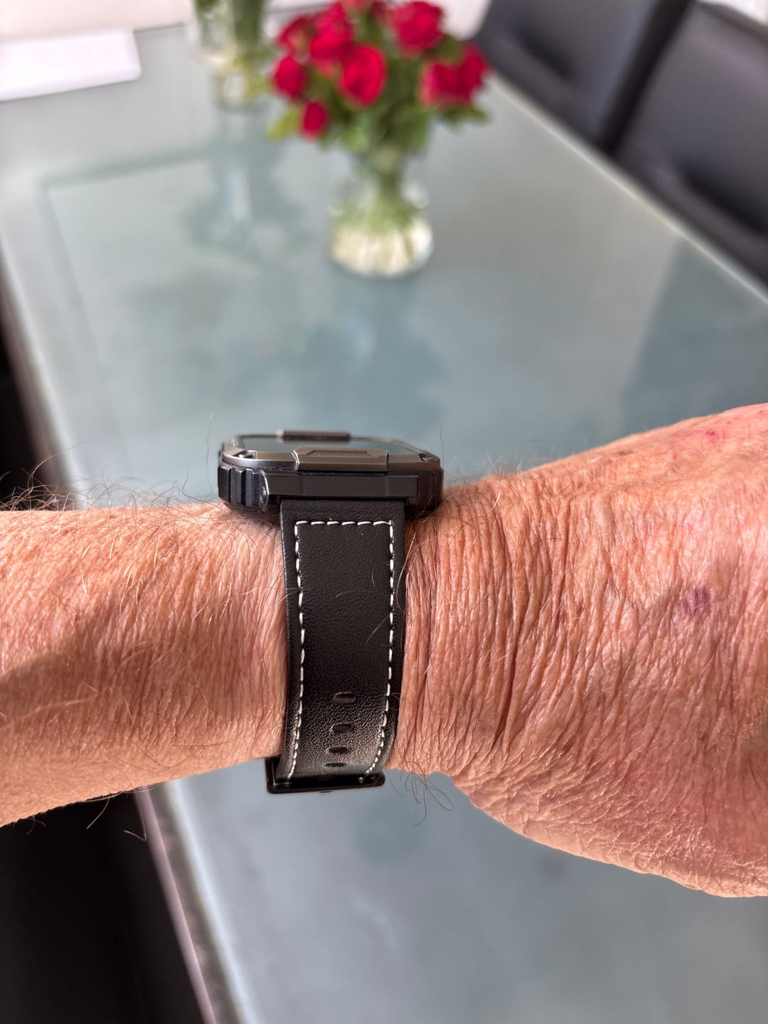 Customer photo review of Leren bandje zwart