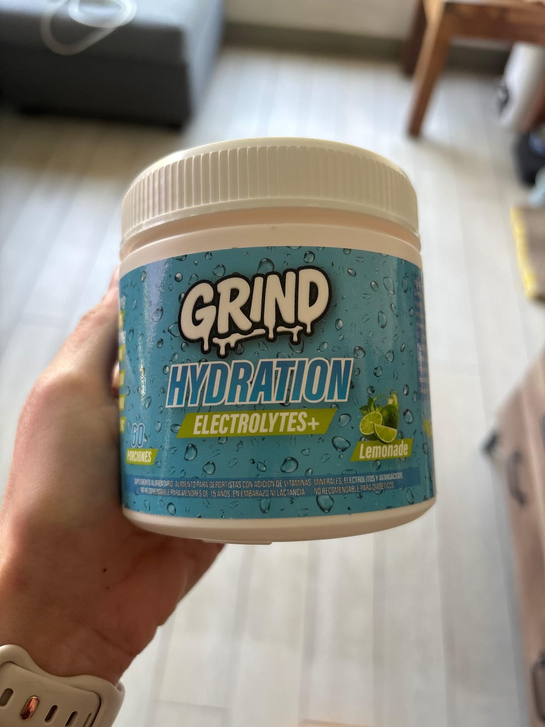 Customer photo review of Grind Hydration | Electrolitos Premium – 60 Porciones ( Sabor Limonada)
