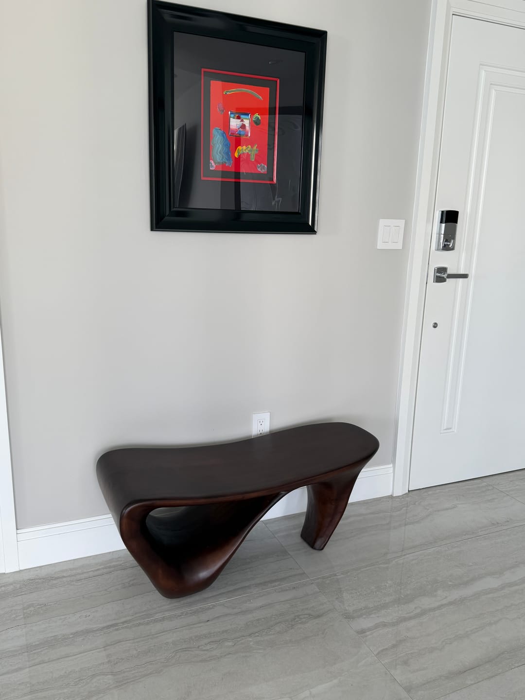 Customer photo review of Modern Sculptural Bench For Entryway Or Living Room