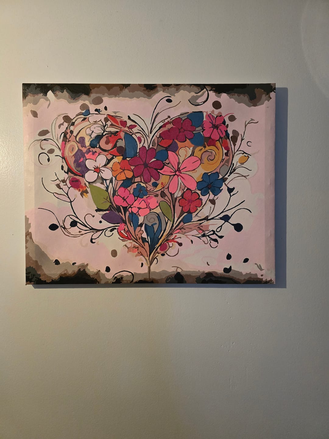 Customer photo review of Abstract Heart | Paint by numbers