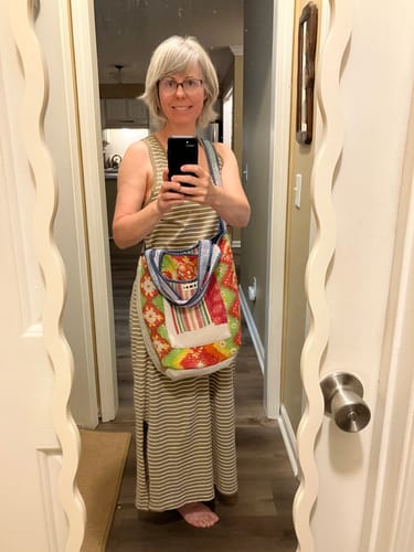 Customer photo review of The Xoti II Zero-Waste Quilted Kantha Bag