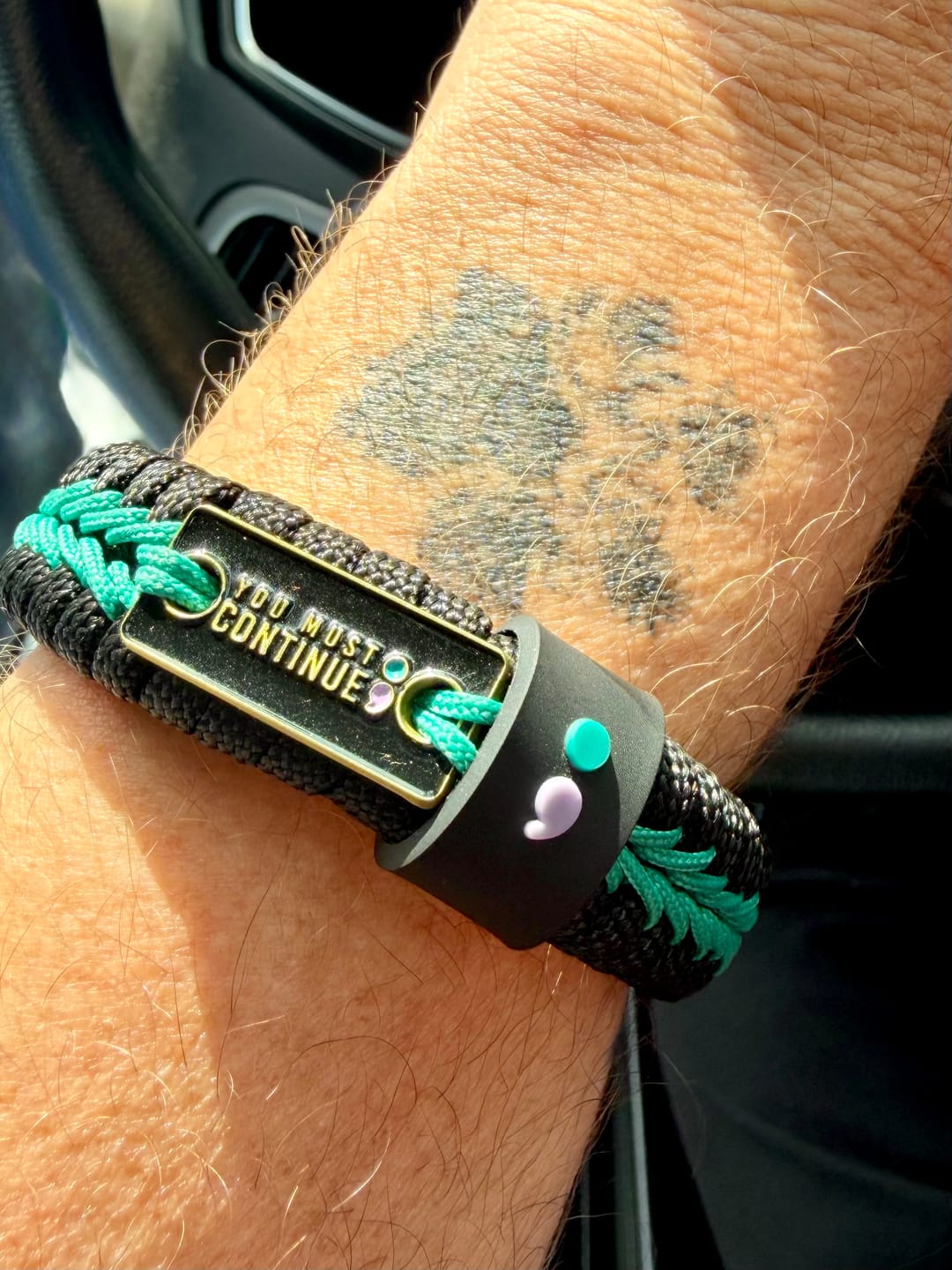 Customer photo review of "Continue ;" - Paracord Bracelet