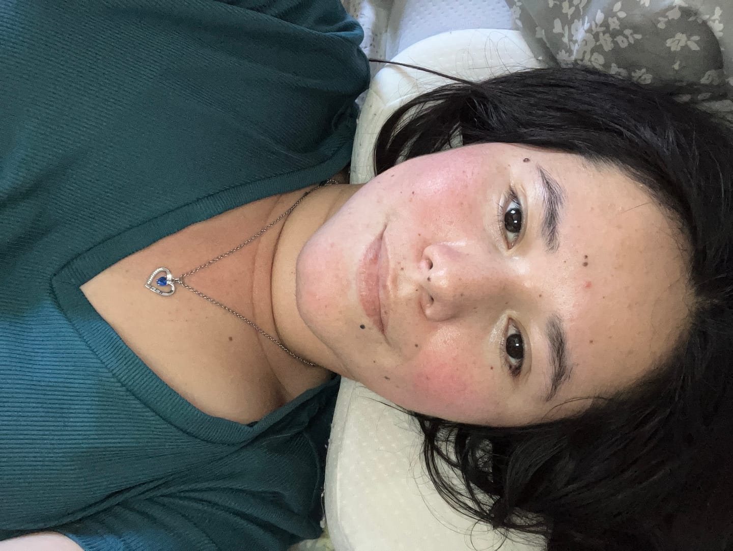 Customer photo review of Birthstone Heart Shape Necklace