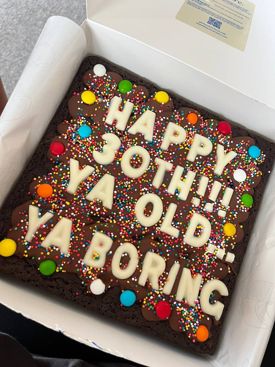 Customer photo review of PERSONALISED BROWNIE (large)