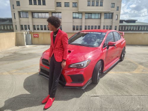 Customer photo review of Men's Luxury Six-pointed Star Red Sequin Jacket
