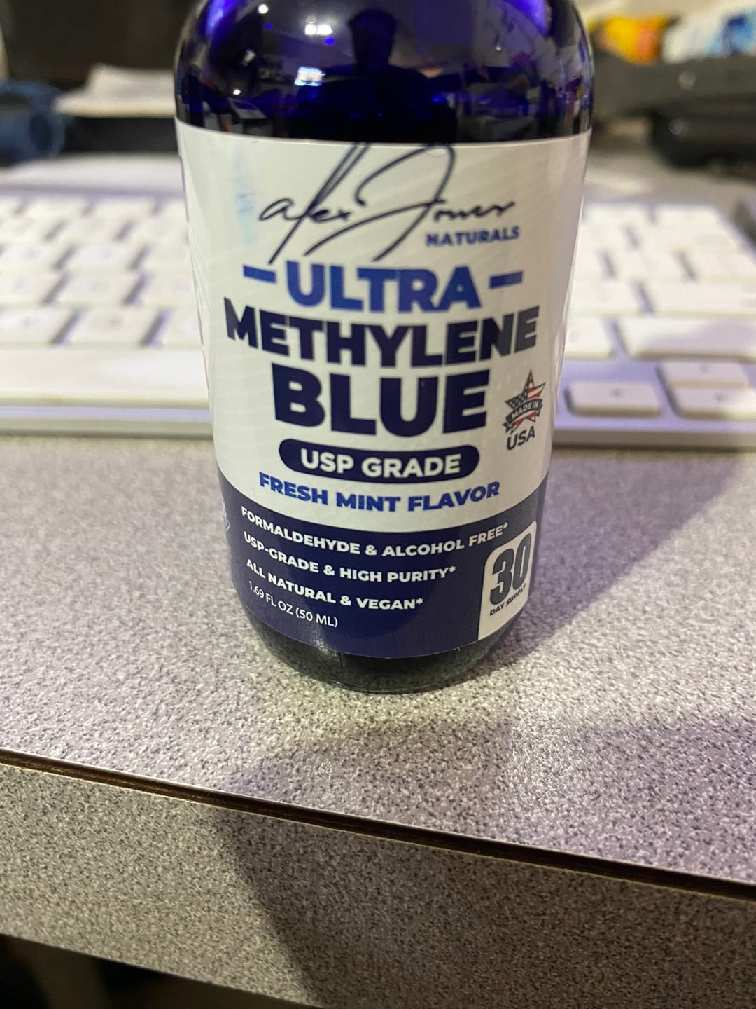 Customer photo review of Ultra Methylene Blue - Fresh Mint Flavor (50mL) (30 Servings)