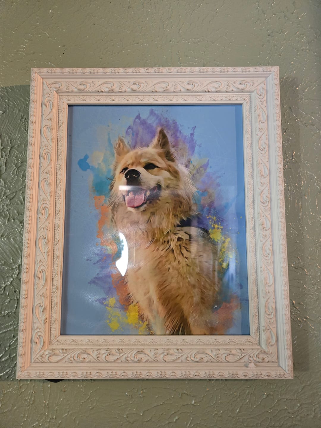 Customer photo review of Watercolor Pet Portrait Wall Art