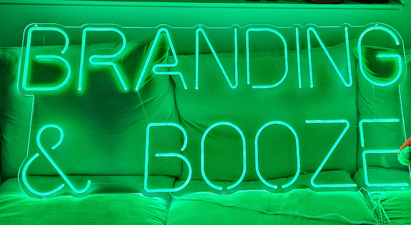 Customer photo review of Custom Neon: BRANDING & BOOZ...