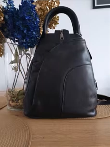 Customer photo review of The Ivy | Cowhide Leather Backpack