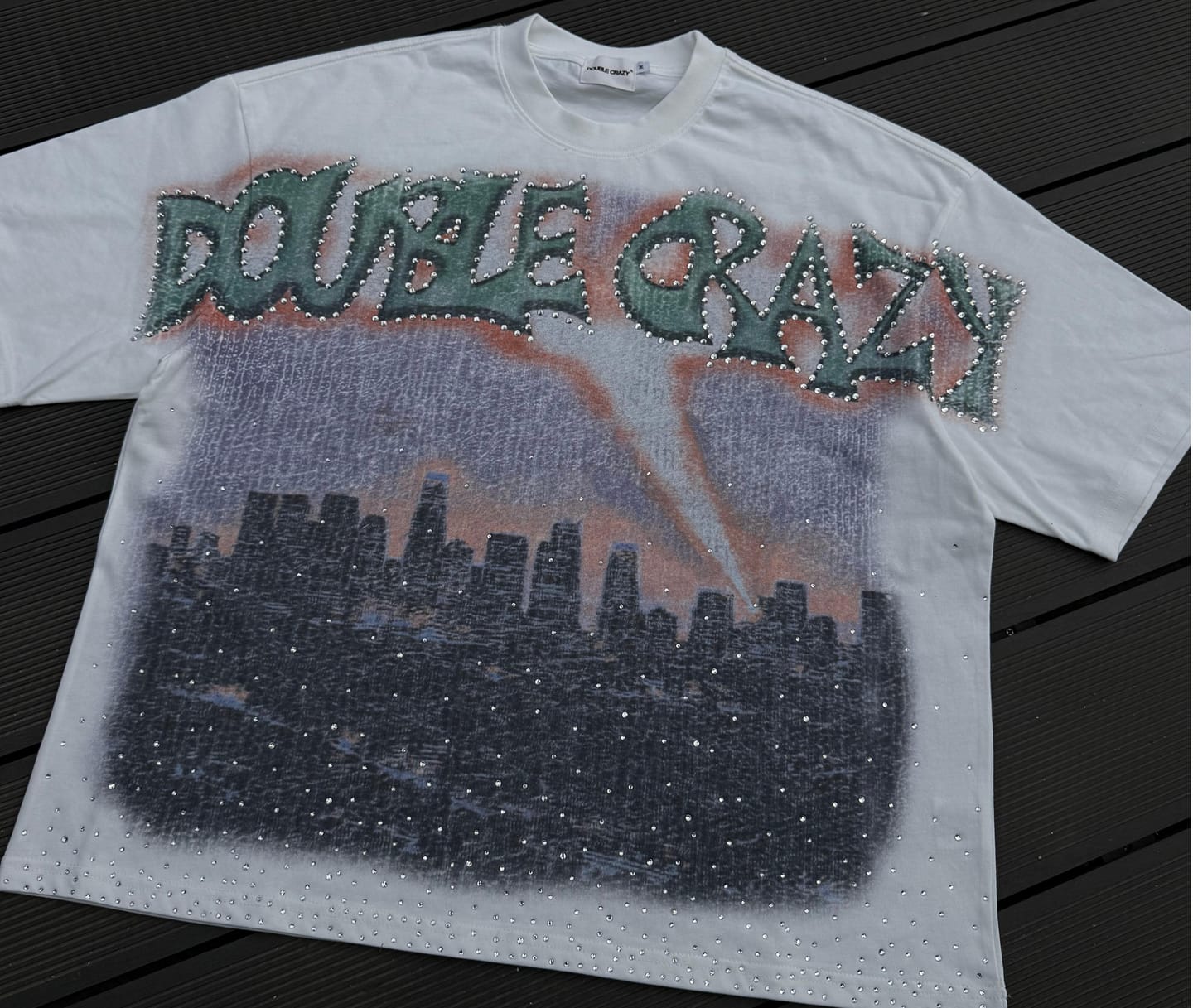 Customer photo review of Boxy L.A. Skyline Iced Out Tee-435