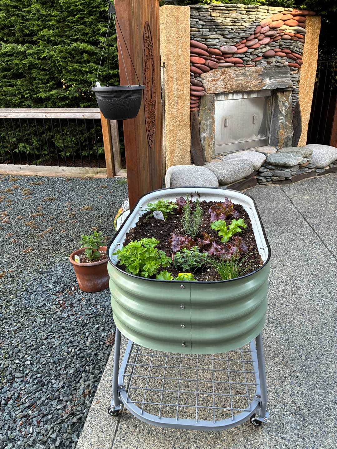 Customer photo review of Elevated Rolling Patio Garden