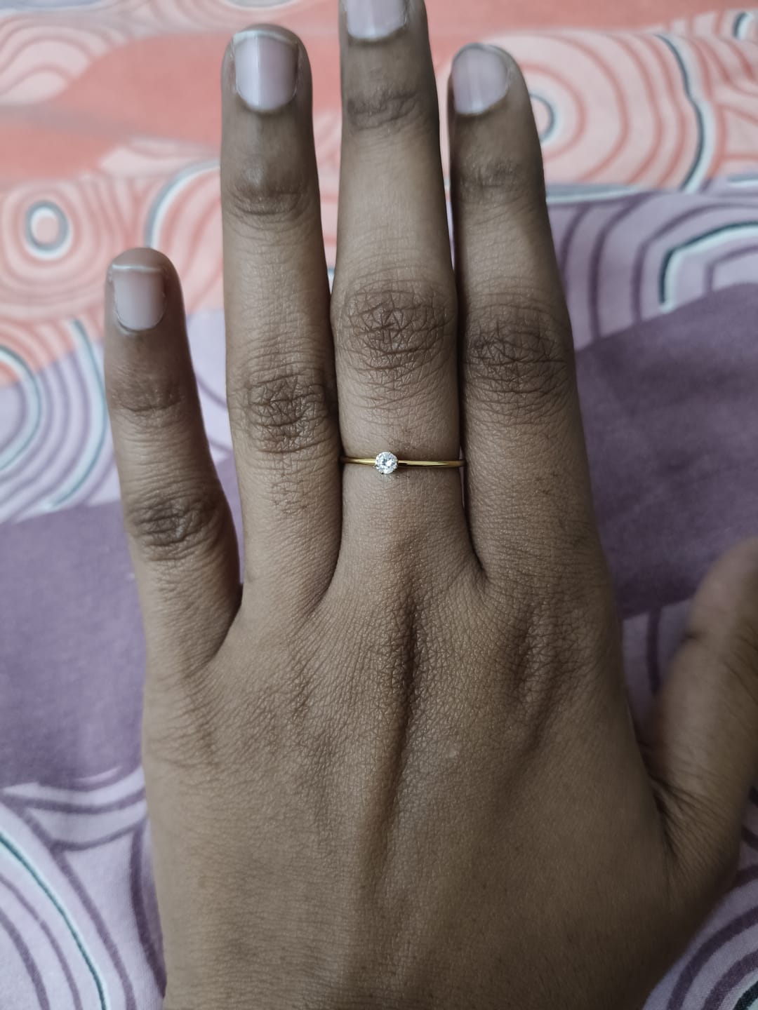 Customer photo review of Dainty Solitaire Ring