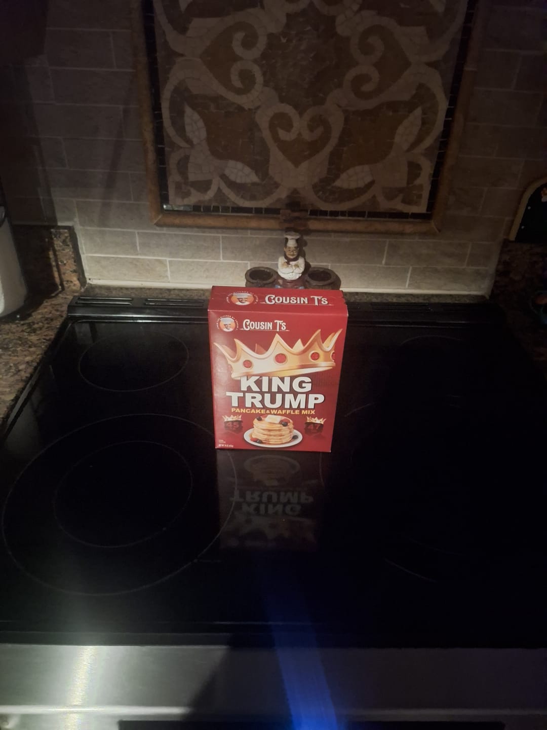 Customer photo review of Cousin T's Gourmet King Trump Pancake & Waffle Mix