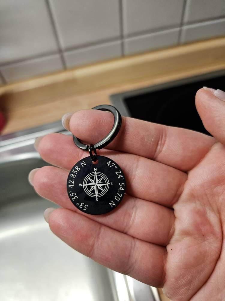 Customer photo review of Runder Schlüsselanhänger mit Gravur