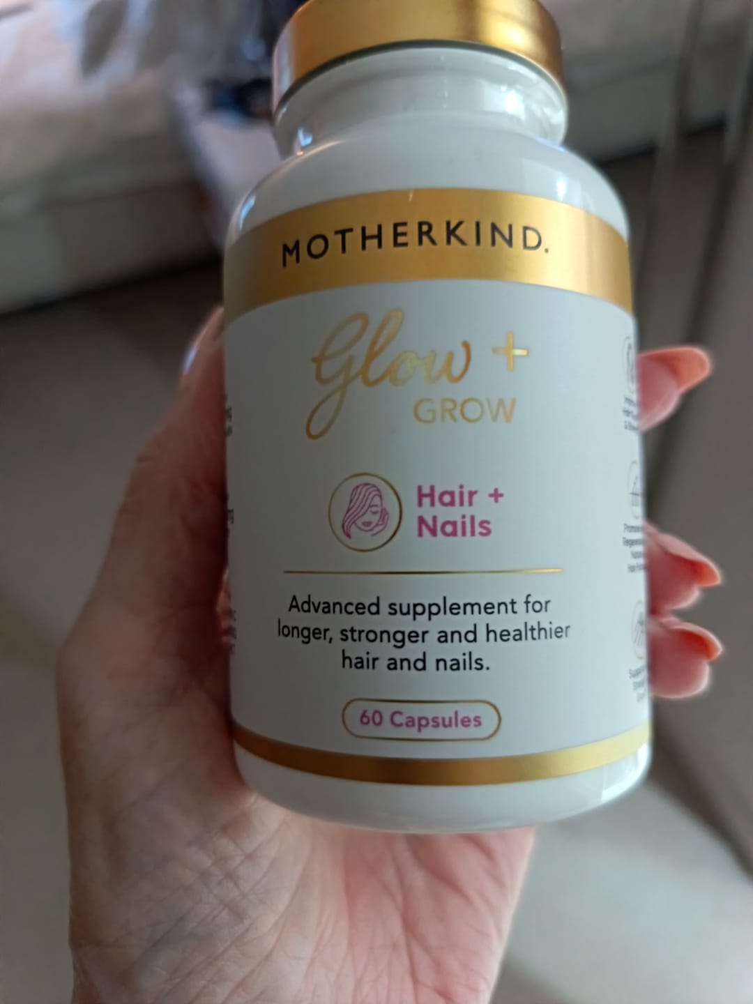 Customer photo review of Glow + Grow Hair Growth Collagen