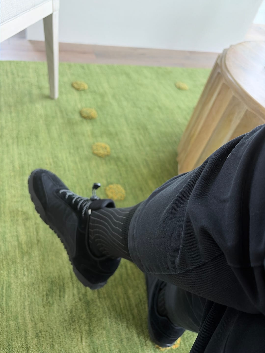 Customer photo review of Black Ribbed Solid - A  Black Sock with Charcoal Ribs