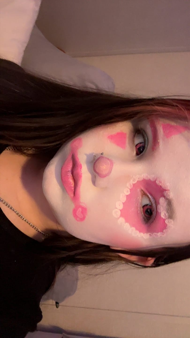 Customer photo review of Halloween Blackout Colored Contact Lenses
