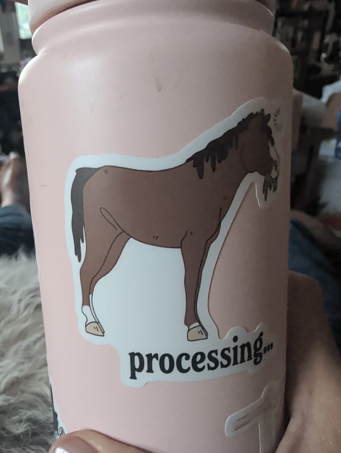 Customer photo review of Processing... Horse Thinking Sticker