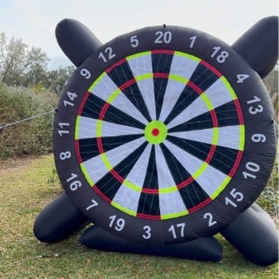 Customer photo review of 10FT Inflatable Soccer Dart Board Kick Dart 8Pcs Balls & Blower